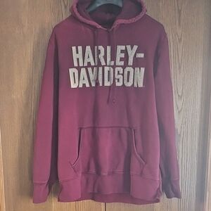 Harley-Davidson Men's Maroon Hoodie Sweater.